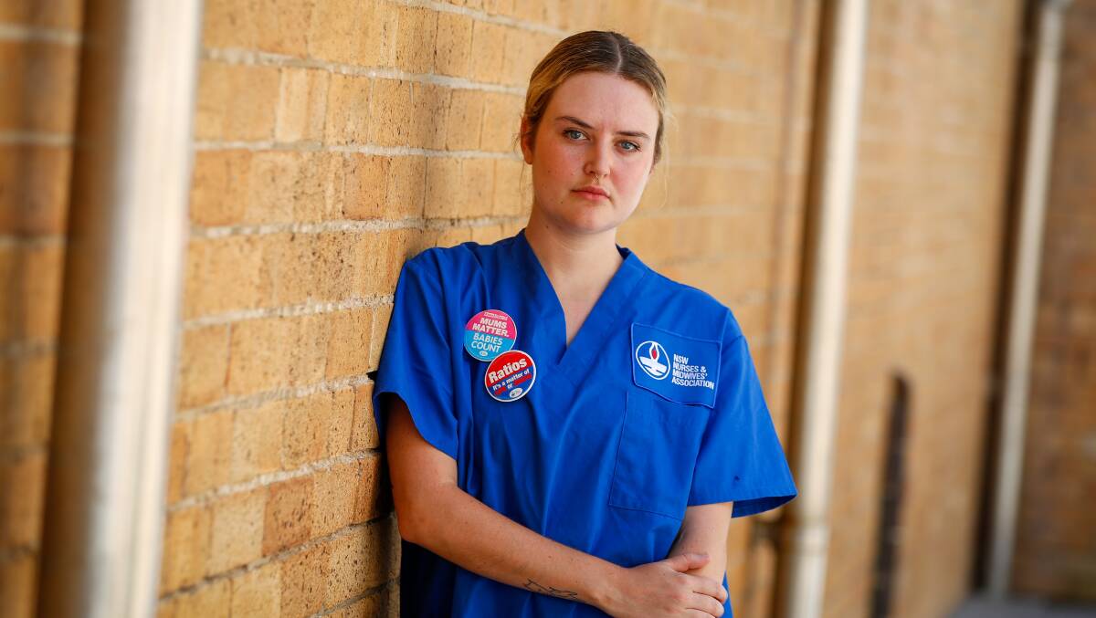 Taking action: Secretary of NSWNMA Wollongong Hospital branch Genevieve Stone said nurses from all areas of the hospital would join the strike, but that each ward would be affected differently. Picture: Wesley Lonergan