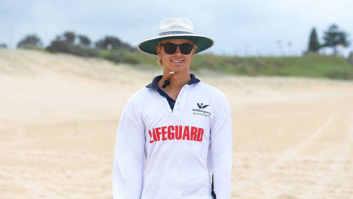Kayde Jenson, Lifeguard at Wollongong City Beach. Picture: Wesley Lonergan