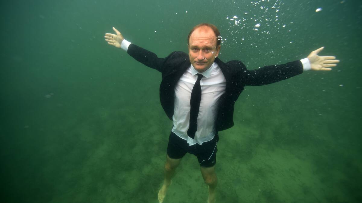 In the deep end - Shellharbour Mayor Chris Homer. Picture: Sylvia Liber