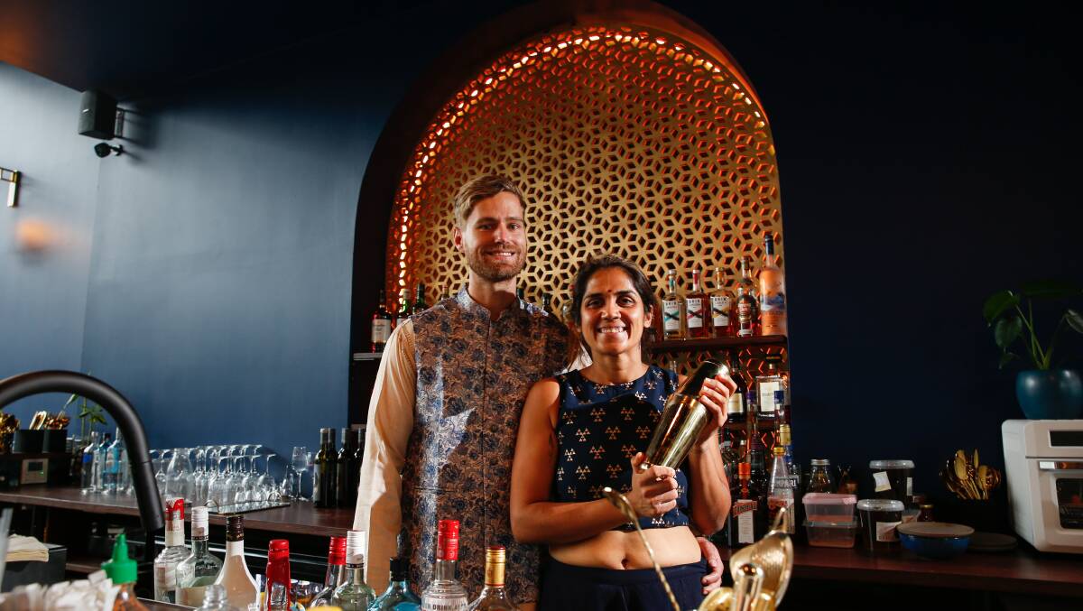 Wollongong's newest indian cocktail venue, Ilu Ilu Bar, in the Signature building on Regent St. Husband and wife owners Jason Chin and Abhiruchi Chhikara. Picture: Anna Warr