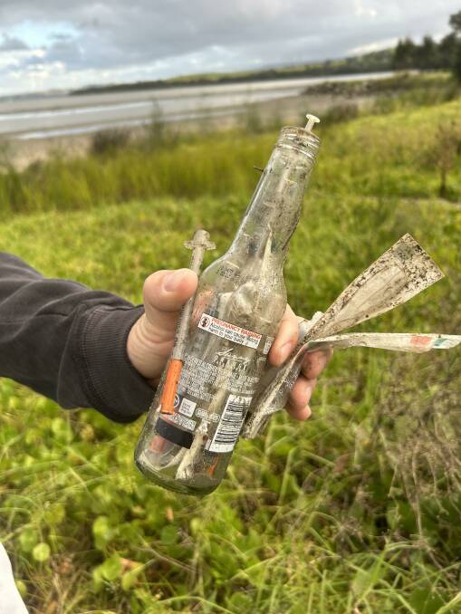 Needles found on Lakeside Reserve. Picture by Nadine Morton