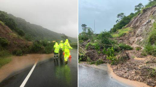A landslide on the Prices Highway between Rose Valley and Kiama. Picture: Supplied