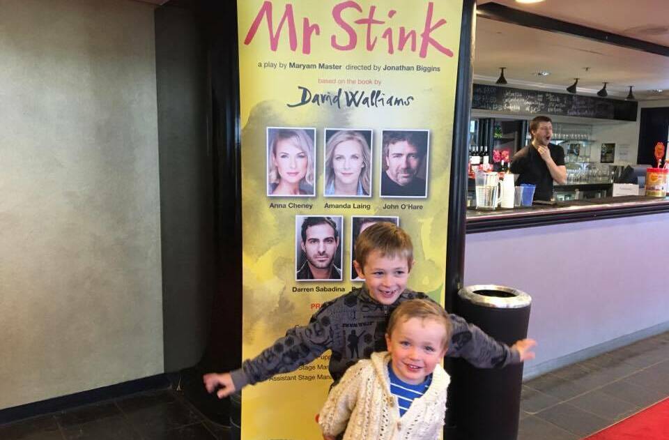 Findlay and Archie Hull attending Mr Stink at Merrigong Theatre Company