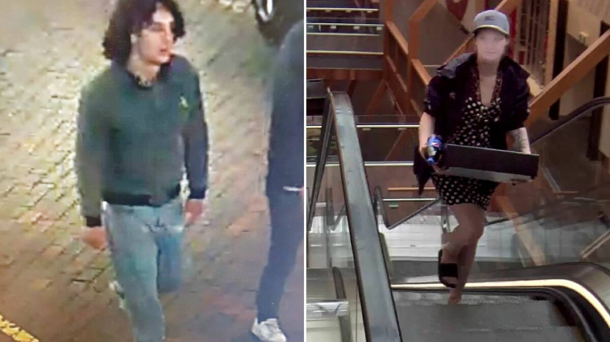 Police are appealing for information on the identity of two people who they think can provide information on unrelated incidents that occurred in Wollongong CBD. Pictures supplied.