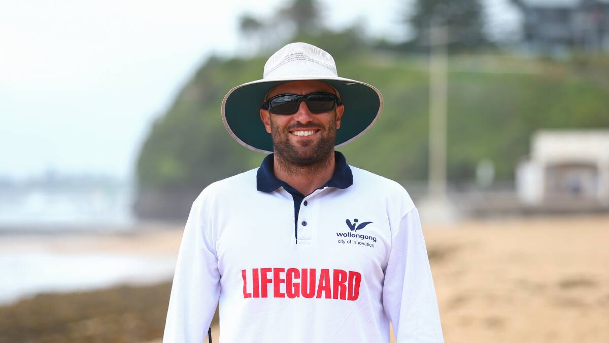 Blake Doering, lifeguard at Austinmer Beach. Picture: Wesley Lonergan