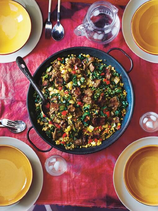 Try this: Spanish beef and pearl barley paella