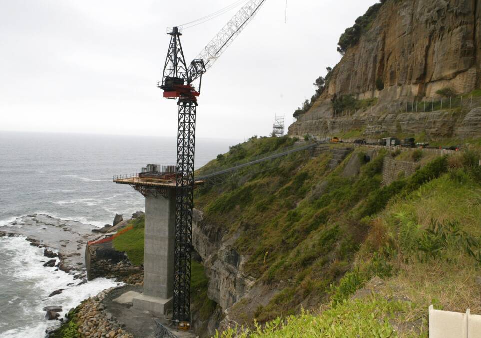 Construction of the-then unnamed bridge at Clifton was well under way by December 2004. Picture: Wayne Venables