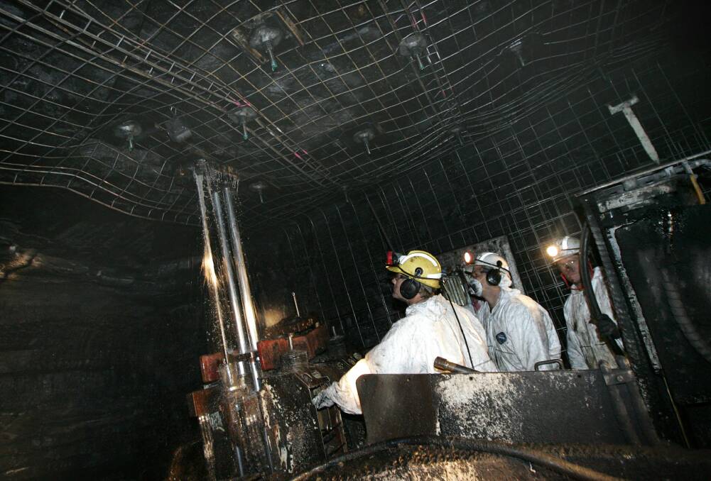 Cutting coal: Using a continuous miner at the Dendrobium colliery at Mt Kembla in 2008.