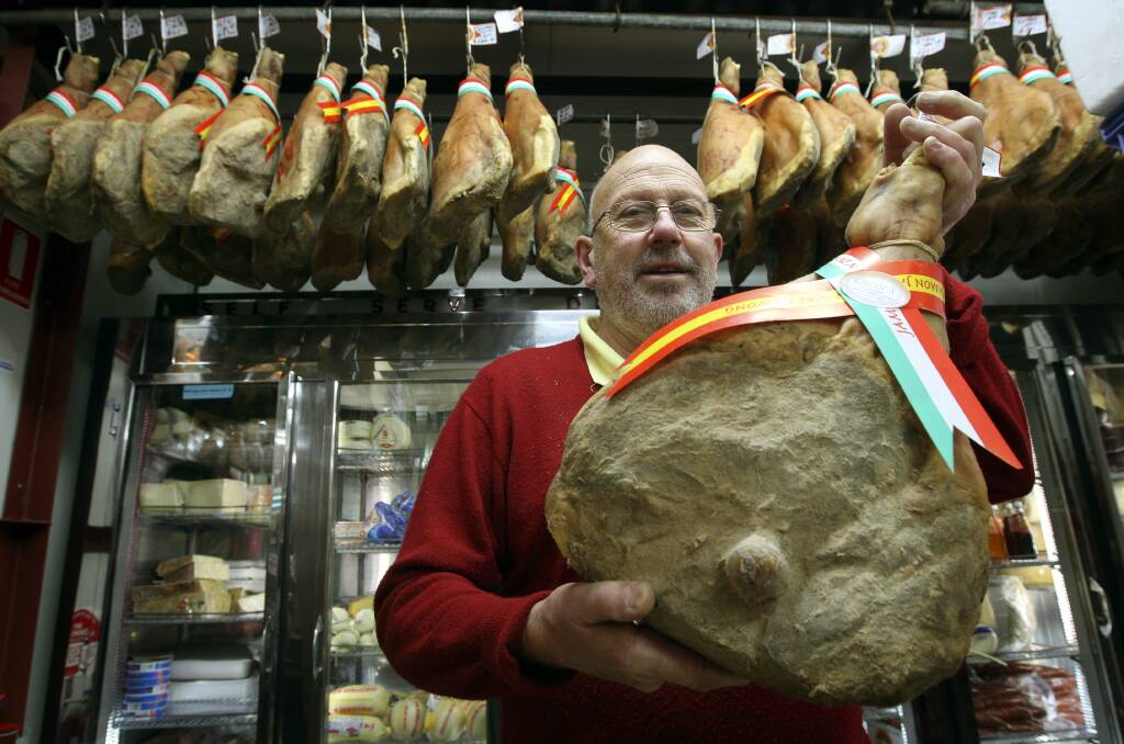 GOT LEGS: Oscar Heijo with one of his legendary legs of the cured Spanish ham jamon.