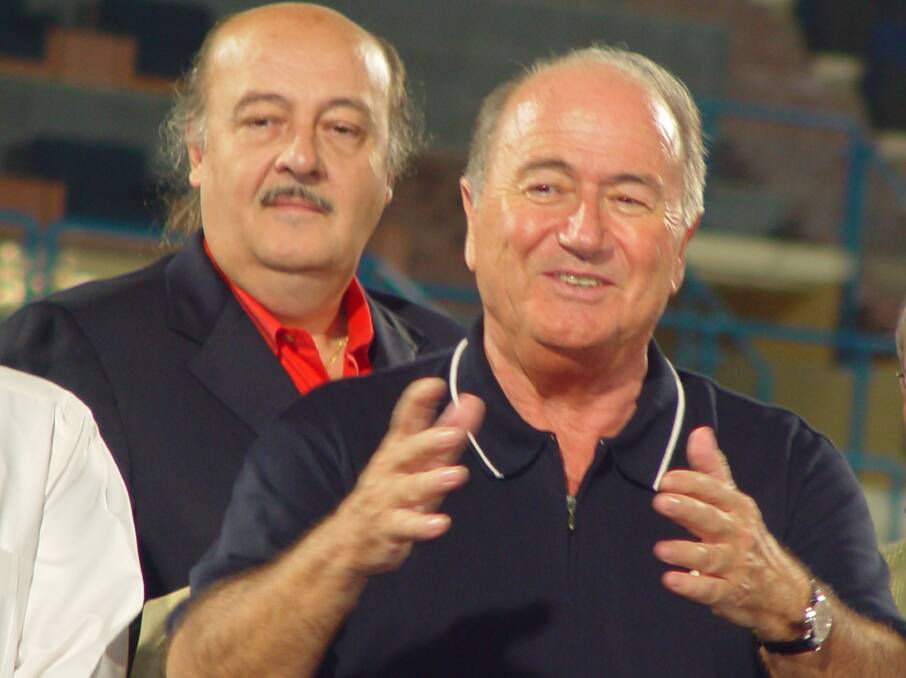 FFA consultant Peter Hargitay, on left, with former FIFA president Sepp Blatter.