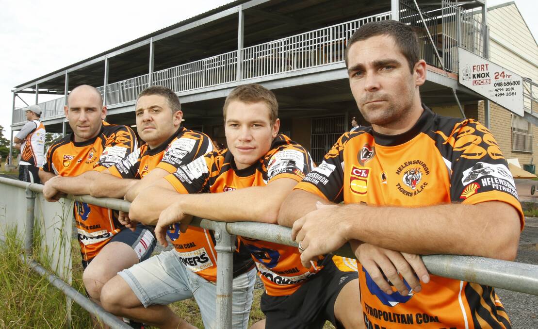 TIGER LAND: Former NRL premiership player Brent Sherwin (second from left) at Helensburgh in 2011.