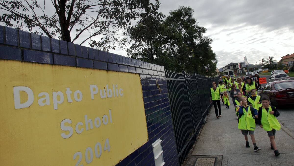 Dapto Public School has 12 demountable classrooms to accommodate its 709 students. The NSW Government has announced plans to upgrade facilities. Picture: Adam McLean