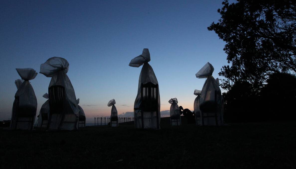 FLASHBACK: Sally Kidall's work 'In The Bag' at Sculpture By The Sea Bondi in 2012. Picture: Peter Rae