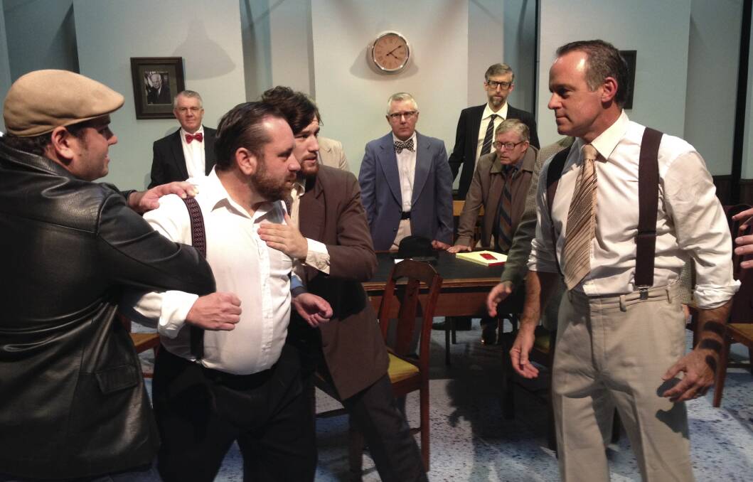 FLASHBACK: A a scene from '12 Angry Men' which ran at the Wollongong Workshop Theatre in 2014. Picture: Supplied
