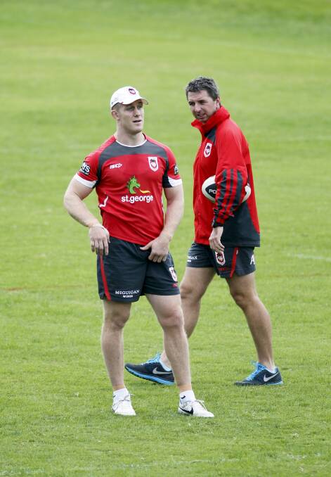 Price is right: Former Dragons coach Steve Price with Ben Creagh (left) in 2014.