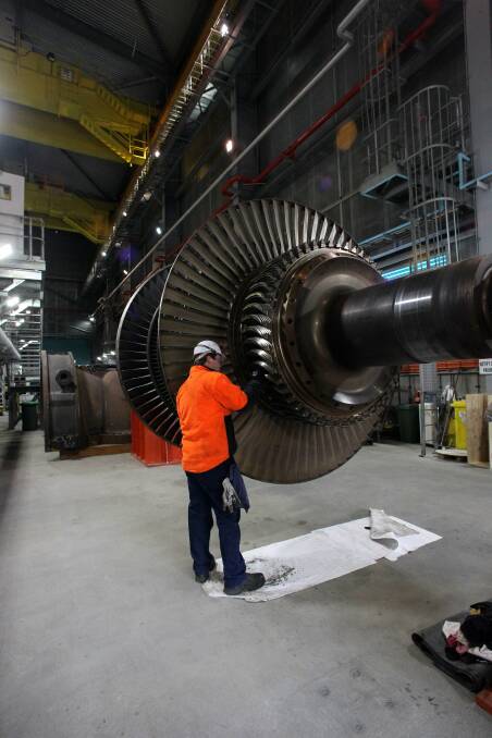 COME IN SPINNER: A giant turbine inside the Tallawarra power station.