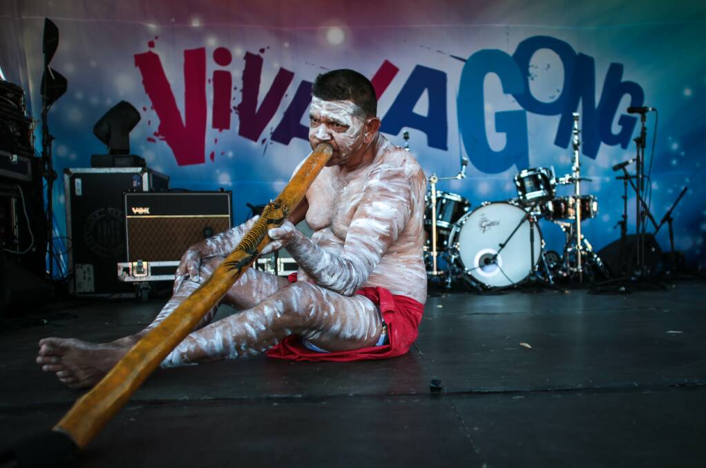 FLASHBACK: Stephen Henry playing the didgeridoo during at Viva La Gong 2014 Picture: Adam McLean