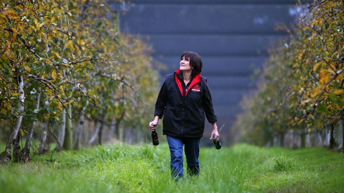 Jo-Anne Fahey from Glenbernie Orchards is one of the producers of Darkes Forrest Cider. Picture: Kirk Gilmour