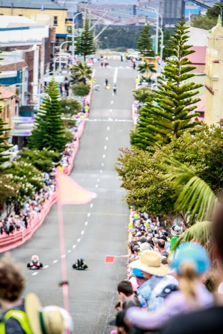 DRAW CARD: Thousands of people would line Wentworth Street to watch the Port Kembla Billy Cart Derby (above in 2015). Picture: Georgia Matts