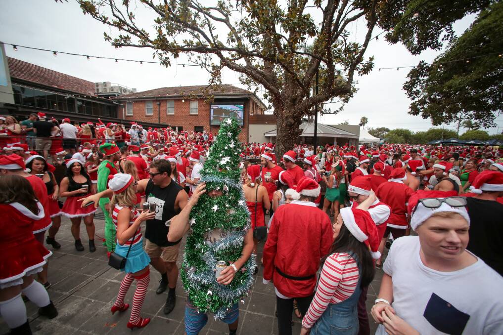 Around 10,000 people are expected to swarm Wollongong for the annual Santa Claus Pub Crawl for charity this Saturday - the longest continually run Santa pub crawl in the world. CLICK picture for your complete guide. Picture: Adam McLean