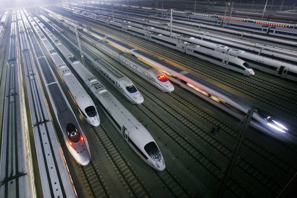 High speed trains in a maintenance base at China. ...Anthony Albanese has renewed calls for the construction of a high speed rail network in Australia.