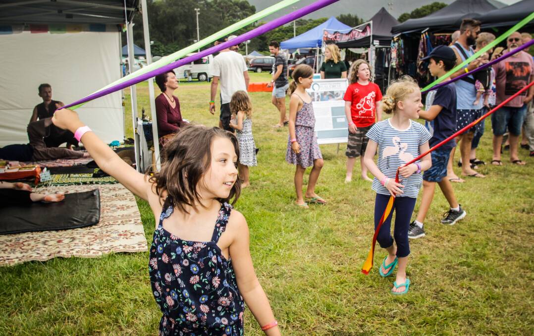 FLASHBACK Children playing with the Maypole at the 2017 Illawarra Folk Festival. Picture: Georgia Matts