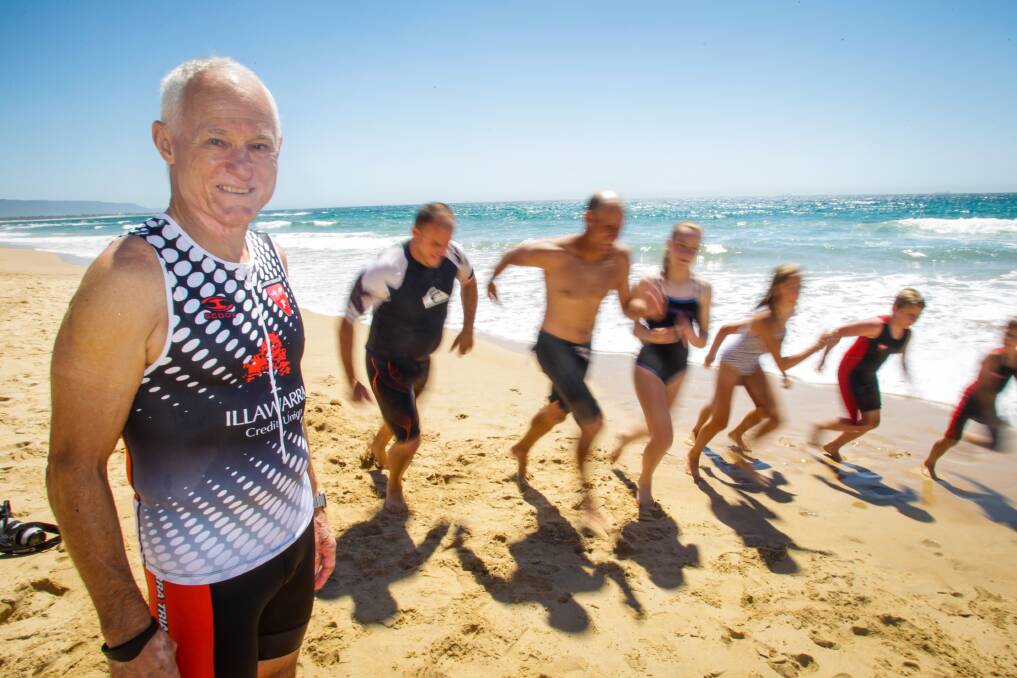 GOOD SPORTS: Academic and president of the Nan Tien Institute Bill Lovegrove says part of his motivation to compete in the Aquathon is to live what he teaches at the Institute – mind and body wellness. He'll be competing with a number of children and grandchildren (pictured) Picture: Georgia Matts