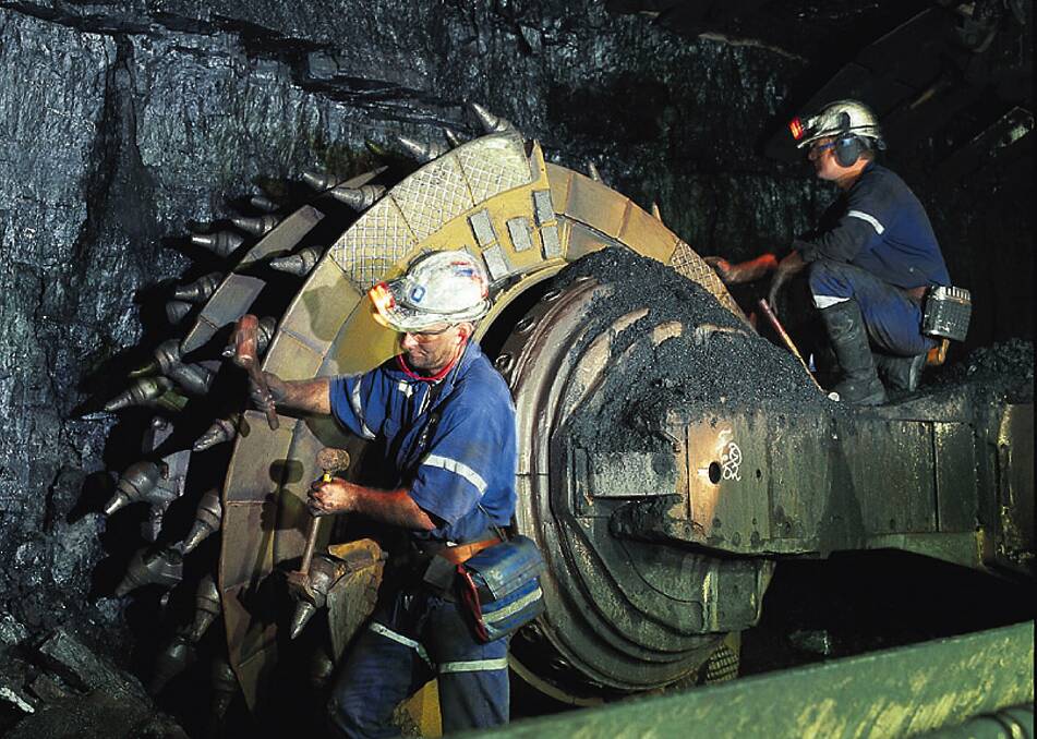 Shear size: A longwall miner in action on the coal face underground.