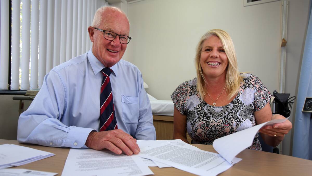 Local data: Dr Robert Moses with Tracey Johnston, one of the former patients he'd treated for gestational diabetes who took part in the study. Picture: Robert Peet