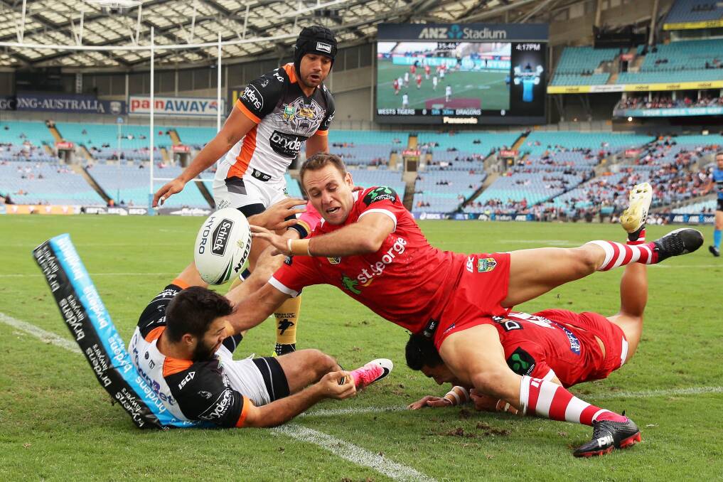 DEFENSIVE MINDSET: Jason Nightingale says defence remains the Dragons' foundation-stone despite their improved attack. Picture: Getty Images