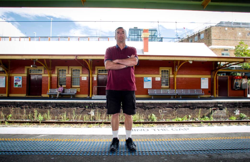 Dapto commuter Romeo Cecchele at Wollongong station, where the train he was on abruptly terminated for the third time this year. Picture: Georgia Matts