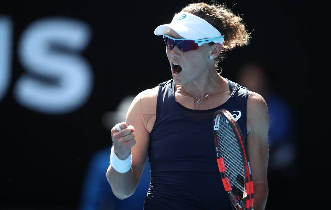 Come on: Sam Stosur is part of Australia's Fed Cup team to take on the Netherlands. Picture: Alex Ellinghausen