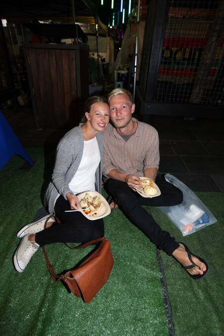 MERCURY. NEWS.  Photos from The Wollongong Eat Street Markets May 11. Pic of Beth Lawrie and Adam Lawrie . 11 May , 2017. Picture: Sylvia Liber