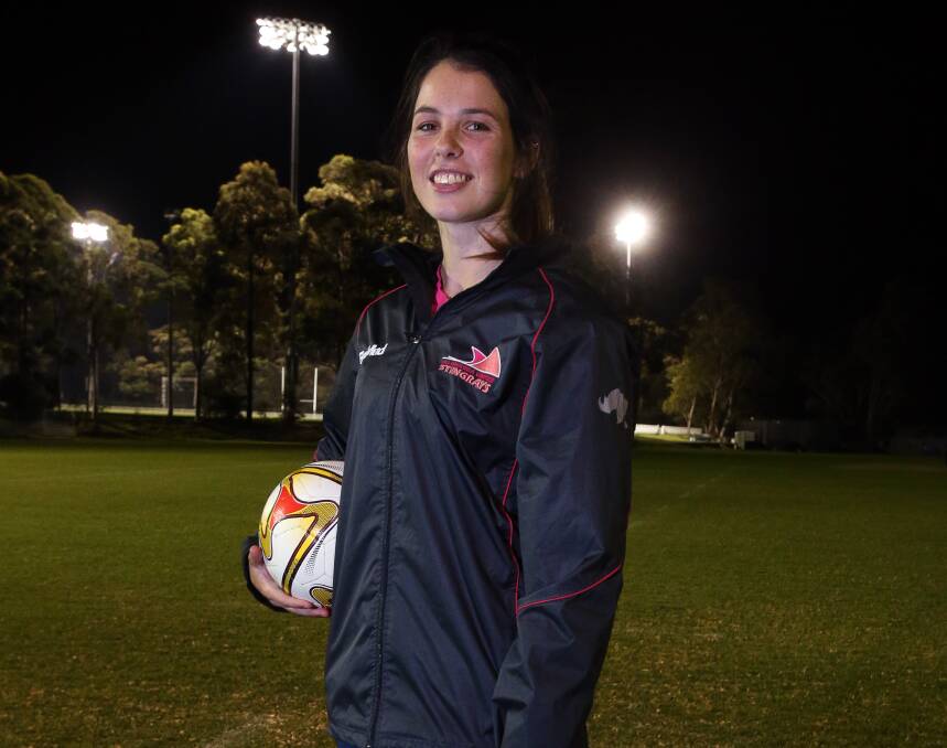 HIGH BAR: Illawarra Stingrays player Emma Rolston is hoping to catch the eye of W-League clubs. Picture: Robert Peet