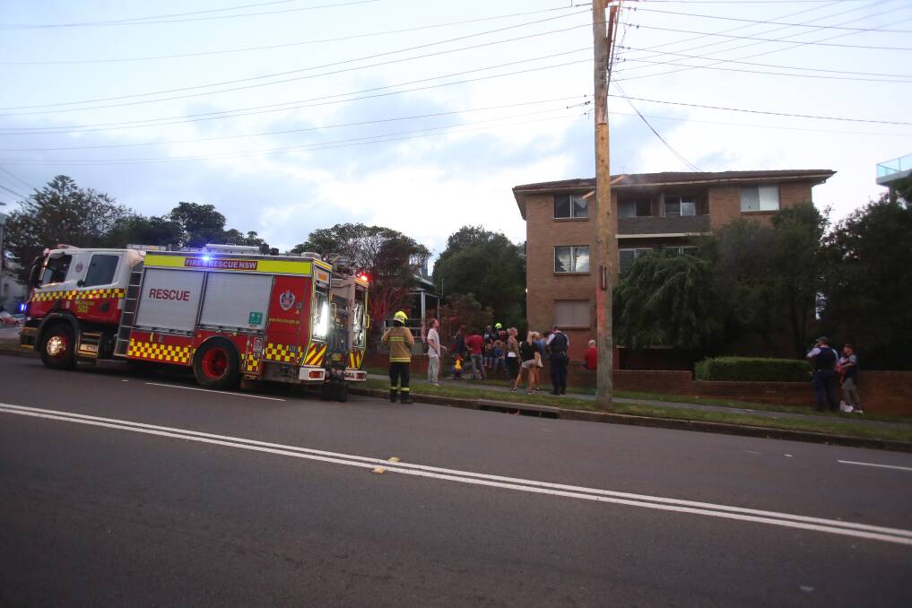 The scene of the unit complex fire at 57 Corrimal Street, Wollongong. Picture: Robert Peet