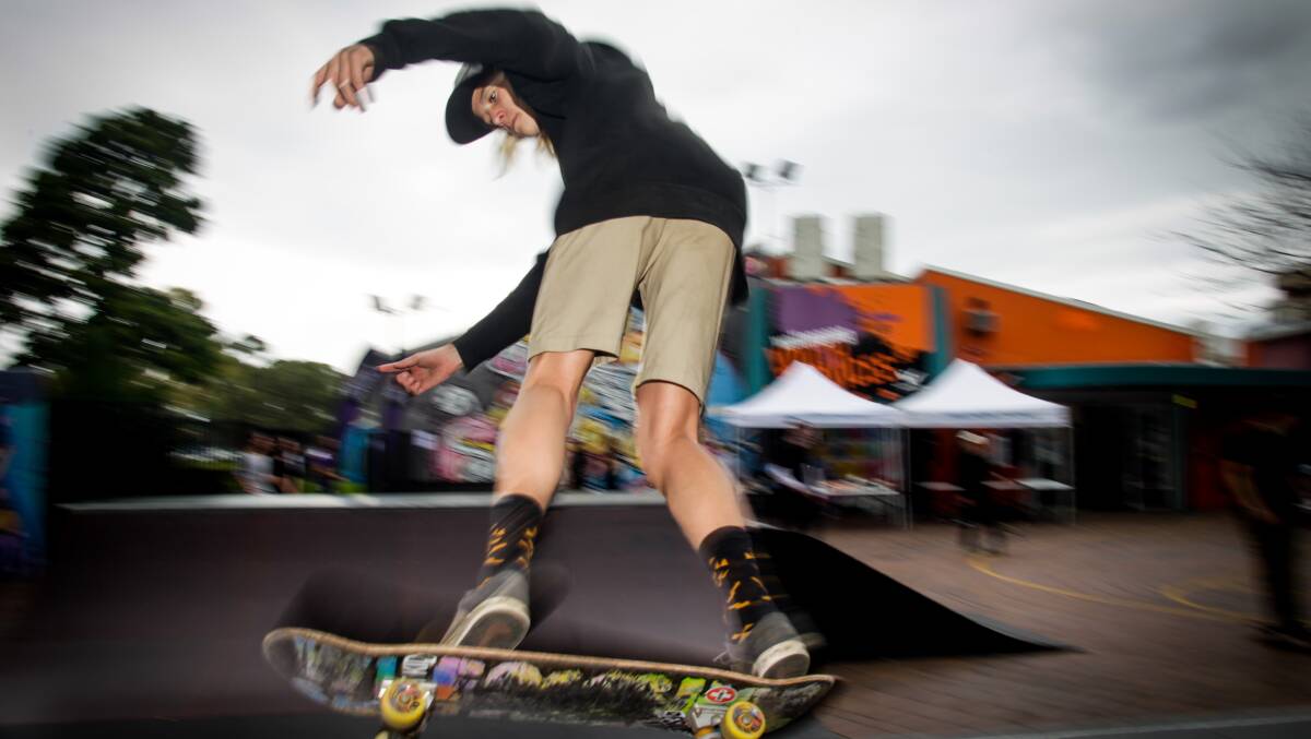 Skateboarding day at the Wollongong Youth Center in 2017. Picture: Georgia Matts
