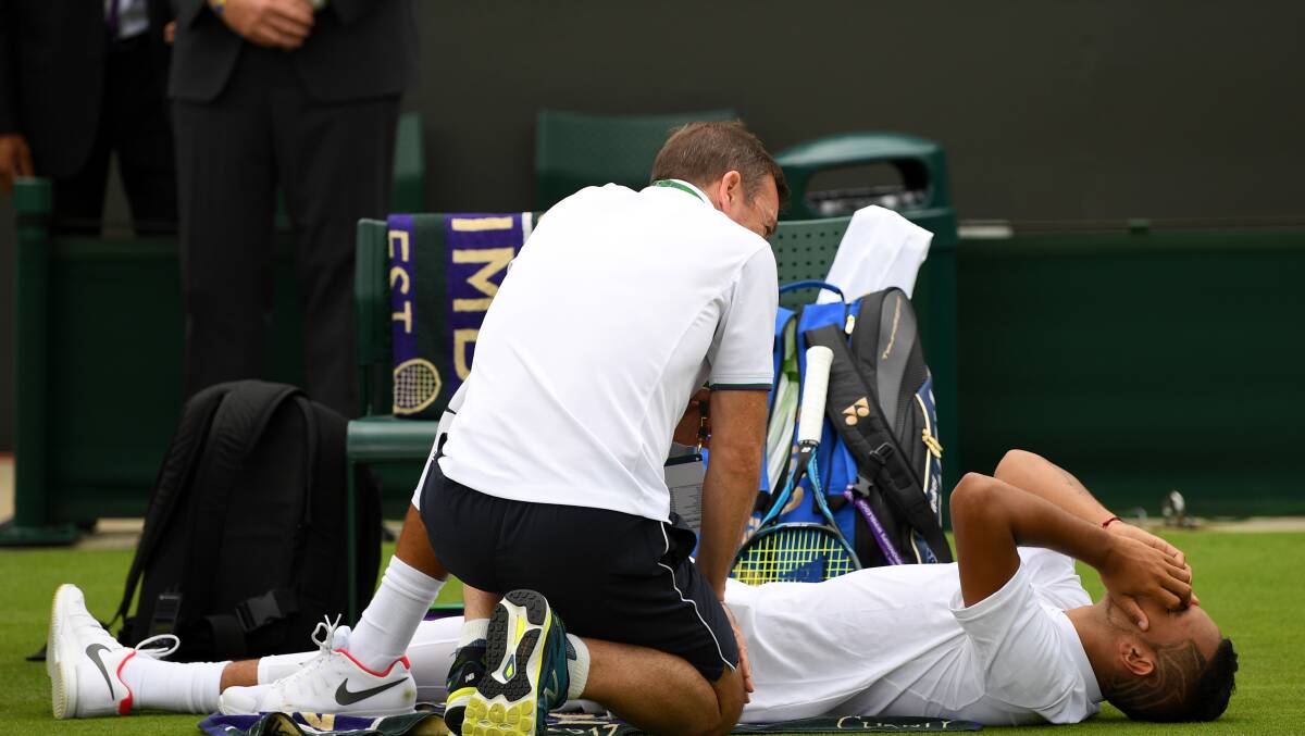 Treatment; Nick Kyrgios. Picture: Shaun Botterill/Getty Images