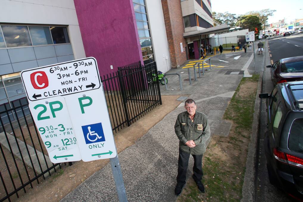 After getting a parking ticket outside Wollongong Hospital when a disabled space turns into a clearway, Phil Sharp speaks out about the parking issue at the health precinct. Picture: Adam McLean