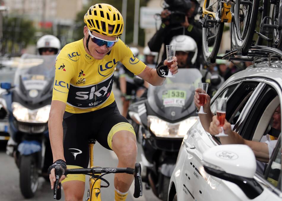Yellow jersey: Chris Froome. Picture: Benoit Tessier, Pool via AP