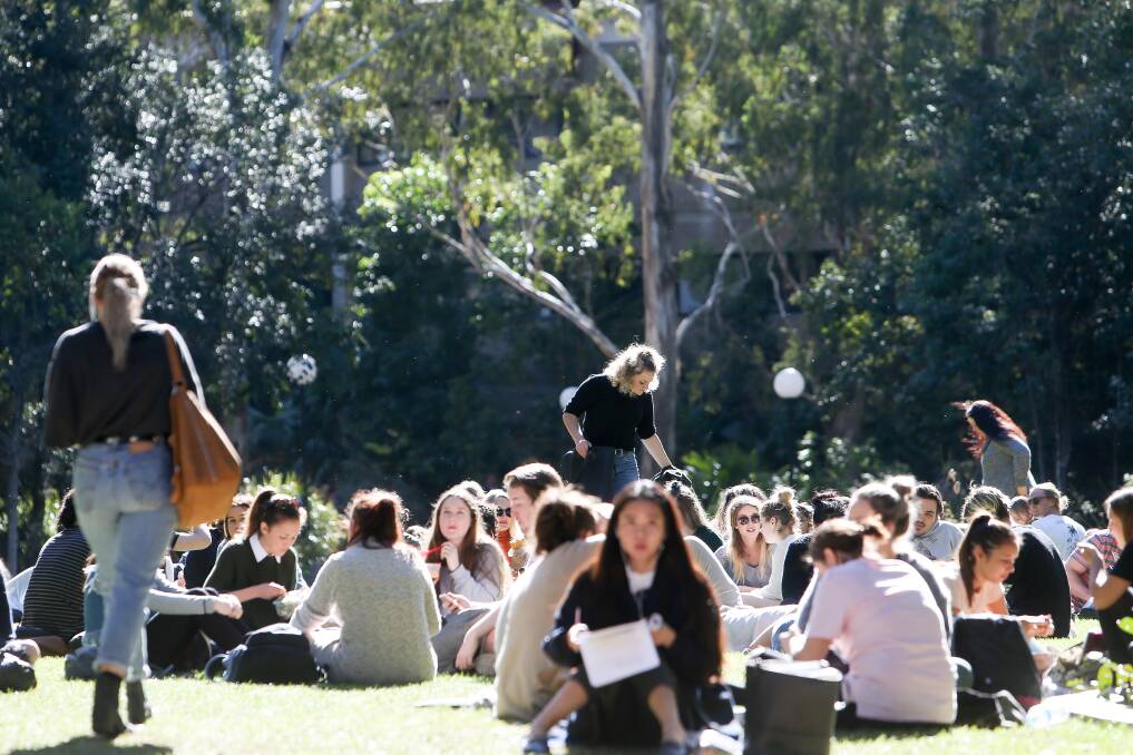 Students at the ​University of Wollongong. Picture: Adam McLean