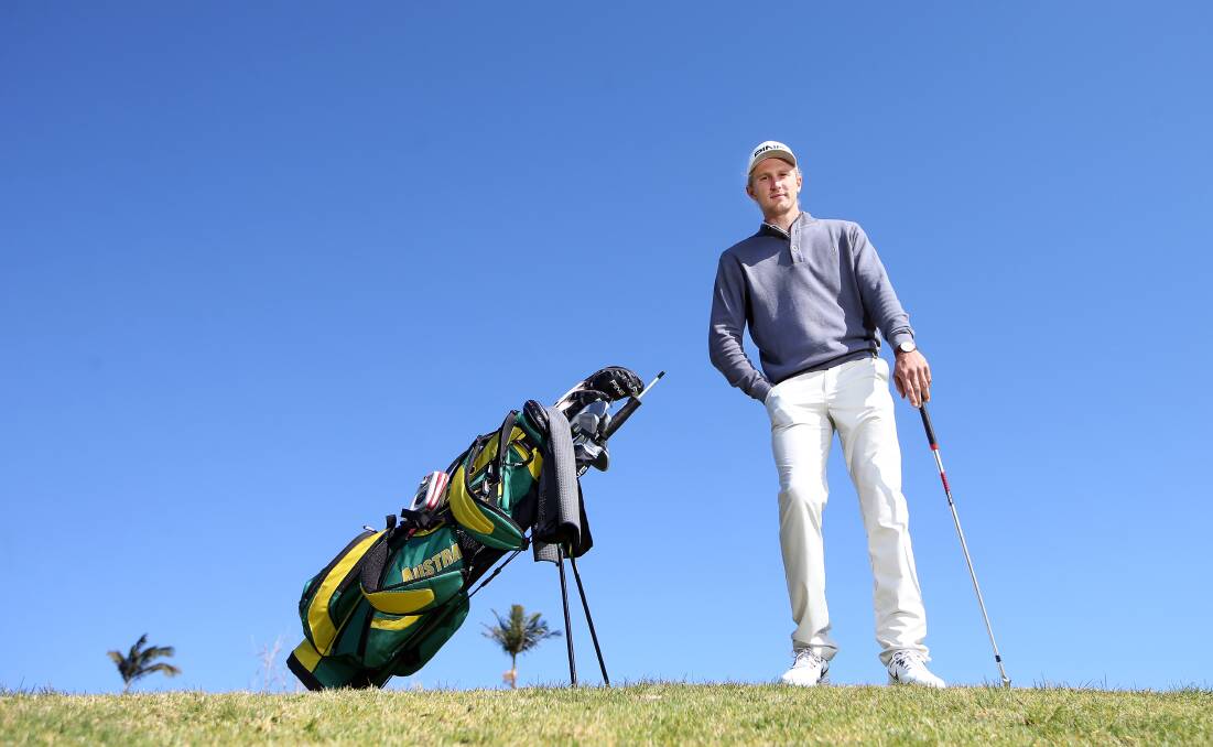 Eyes on the prize: Travis Smyth at Kiama Golf Club before teeing off at the NT PGA on Thursday. Picture: Sylvia Liber.