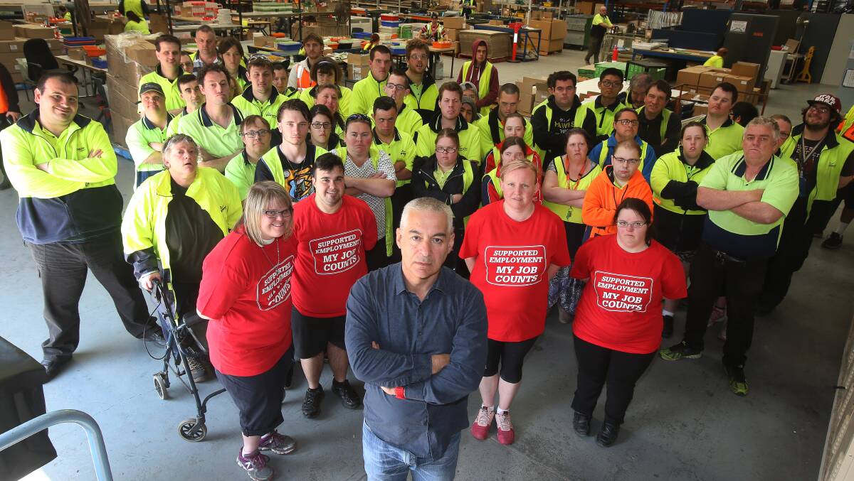 Greenacres CEO Chris Christodoulou with employees who have taken a stand to show that their jobs count: Picture: Robert Peet
