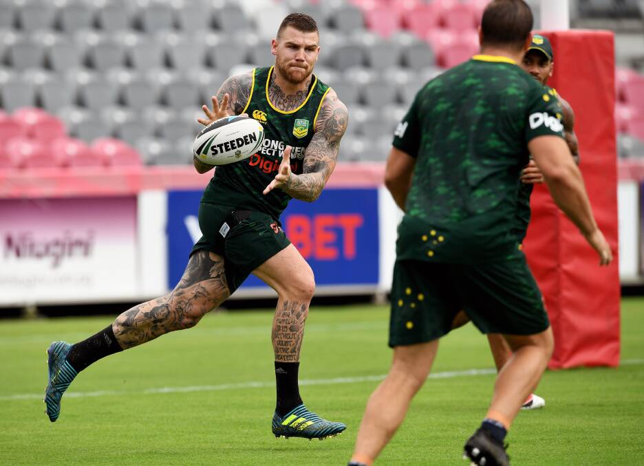 Cup full: Josh Dugan training with the Prime Minister's XIII. Picture: AAP Image/NRL
