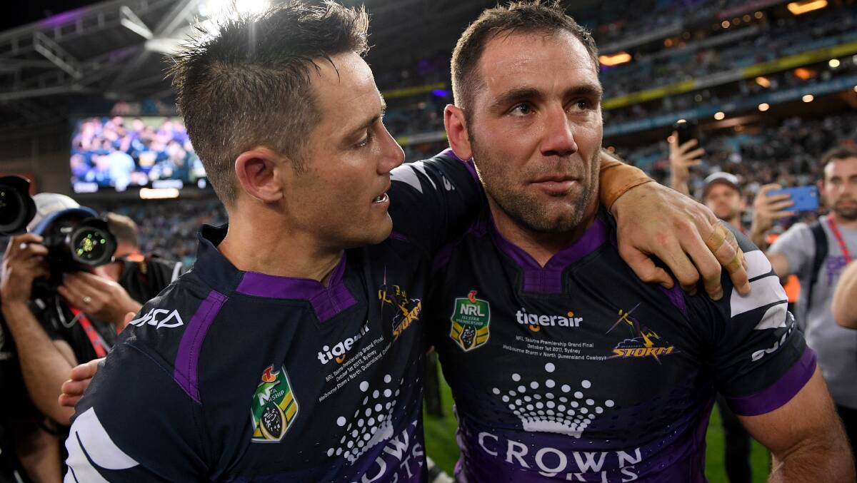 Dynamic duo: Cooper Cronk and Cameron Smith of. Picture: AAP Image/Dan Himbrechts