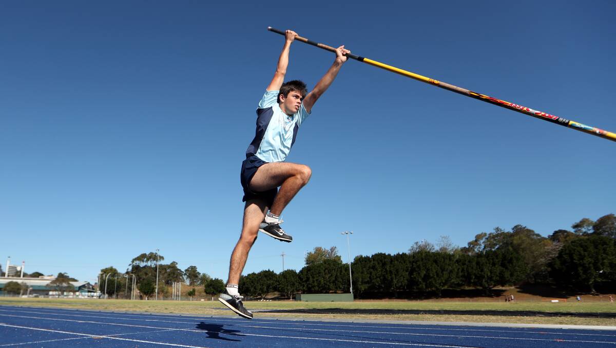 Ready for take off: James Gorham is hoping to reach even greater heights in the pole vault. Picture: Sylvia Liber.