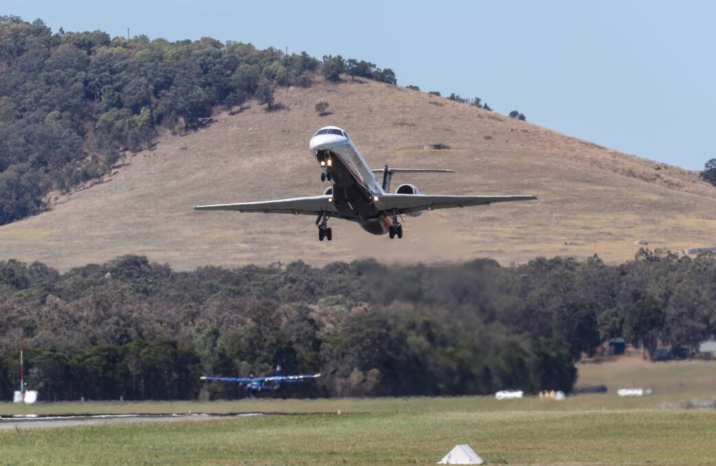 JET GOING, GOING: Taking off from Albion Park regional airport last October. Picture: Adam McLean.