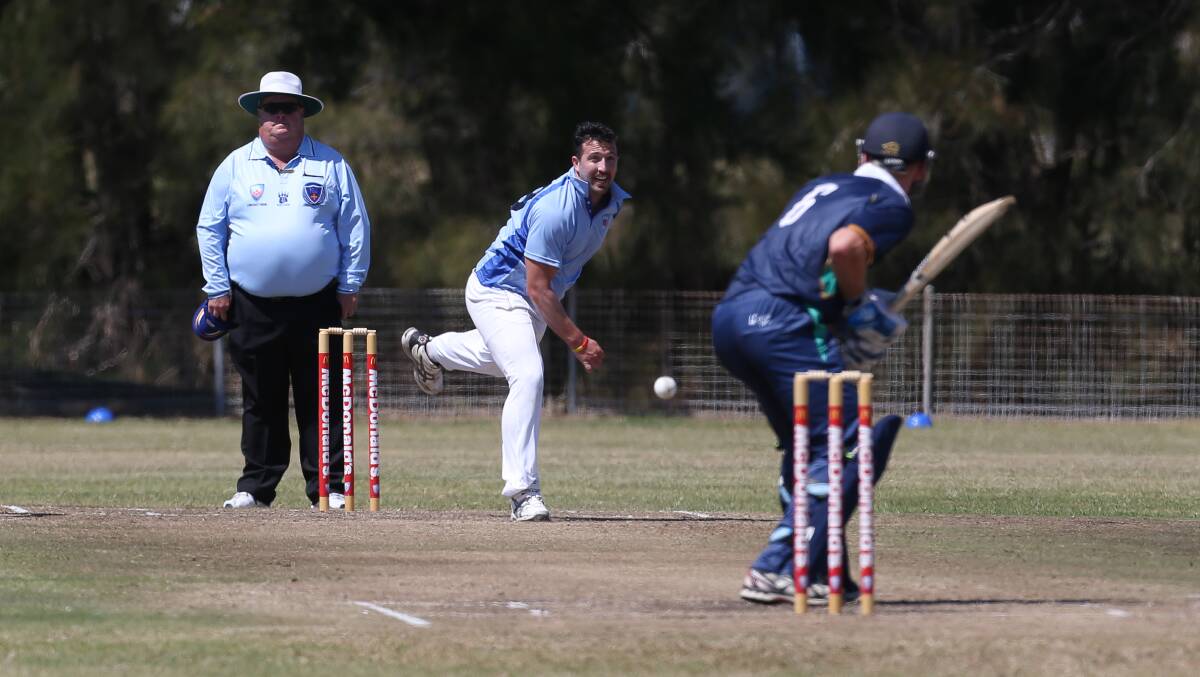 Key victory: Djali Bloomfield bowling for ACT Southern during their victory over Riverina at the Country Championships on Friday. Picture: Robert Peet
