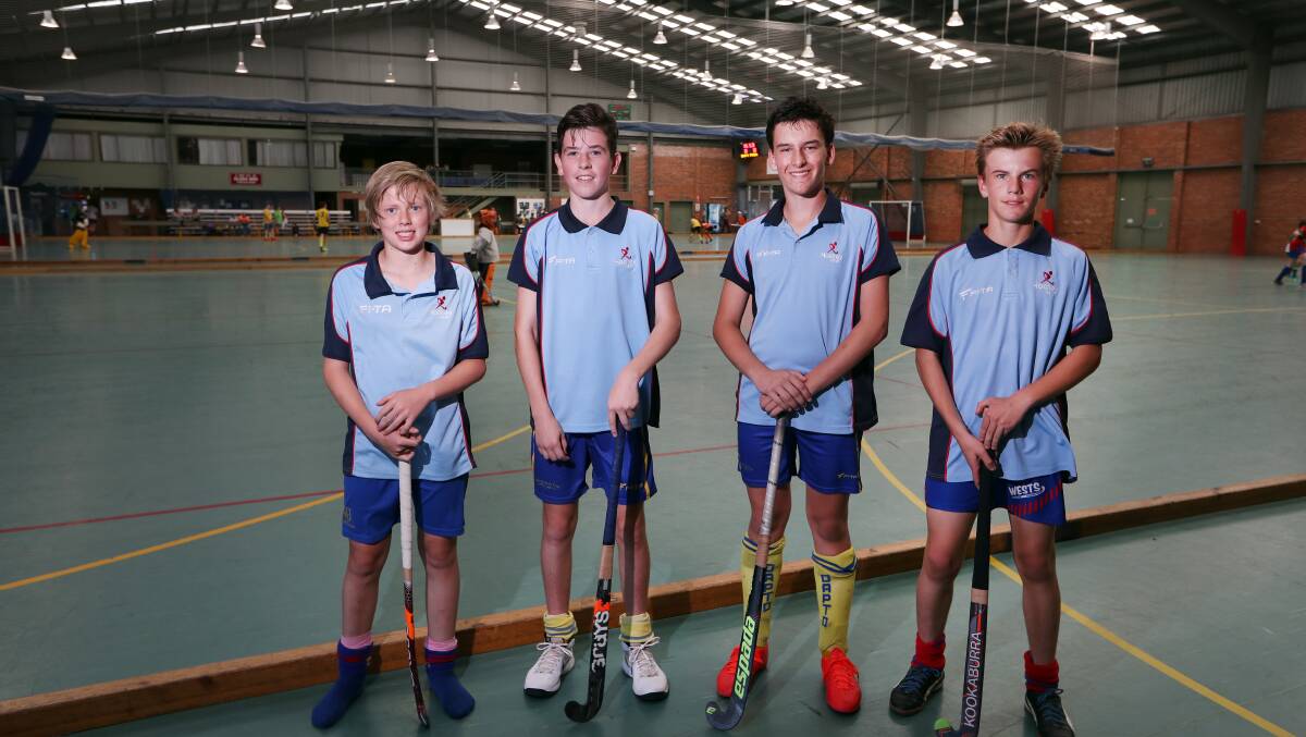 NSW selection:The Illawarra South Coast juniors selected in the state under 13s indoor hockey team . Picture: Sylvia Liber. 