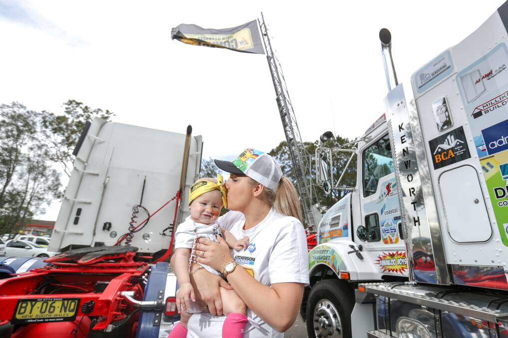 Brave face: Charlene Ebbs with her 15-month-old daughter Kalani who is battling brain cancer. The Dapto family is one of 35 local families with a child with a life-threatening illness supported by convoy funds. Picture: Adam McLean