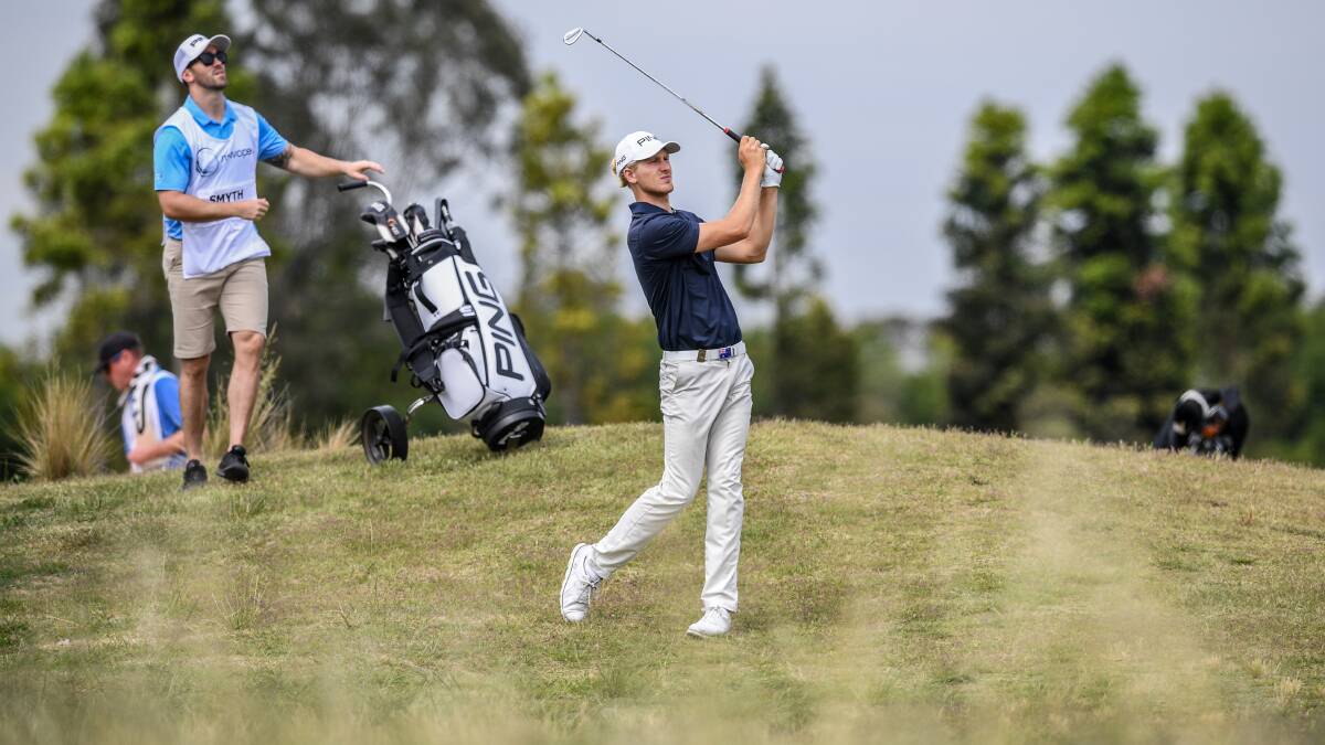 Finding form: Shellharbour's Travis Smyth played alongside Sergio Garcia at the Singapore Open on Sunday. Picture: AAP Image/Brendan Esposito.